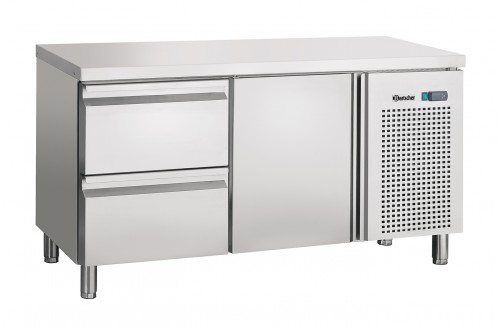 Refrigerated counter ventilated, 1 door, 2 drawers