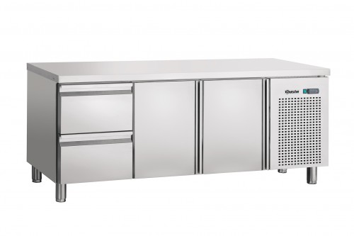 Refrigerated counter ventilated, 2 doors, 2 drawers