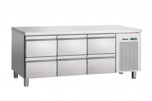 Refrigerated counter ventilated, 6 drawers