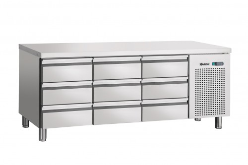 Refrigerated counter ventilated, 9 drawers