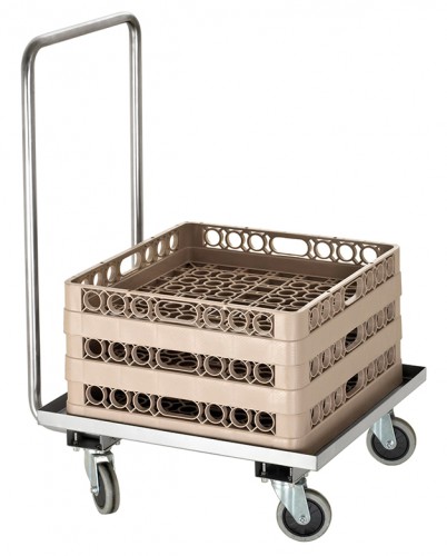 Transport trolley for dishwasher rack