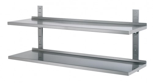 Wall-mounting shelf 1200x355x27, Stainless steel