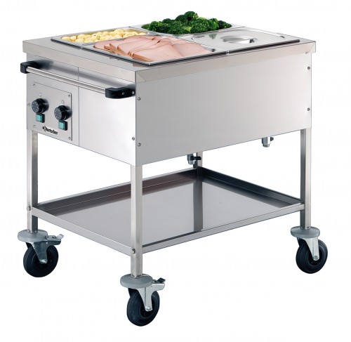 Food service cart 2 x 1/1 GN, depth: 150 mm Movable, water-heated