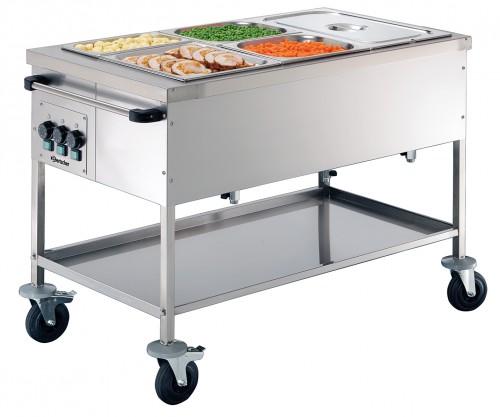 Food service cart 3 x 1/1 GN, depth: 150 mm Movable, water-heated