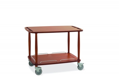 Wood trolleys - cherry wood finish - 2 shelves