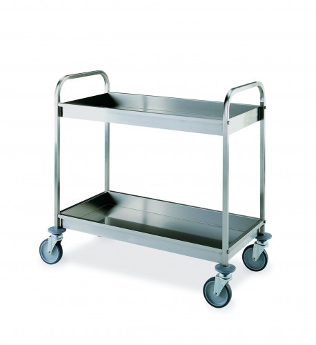 Stainless steel trolleys - 2 shelves - cm 98x51x91