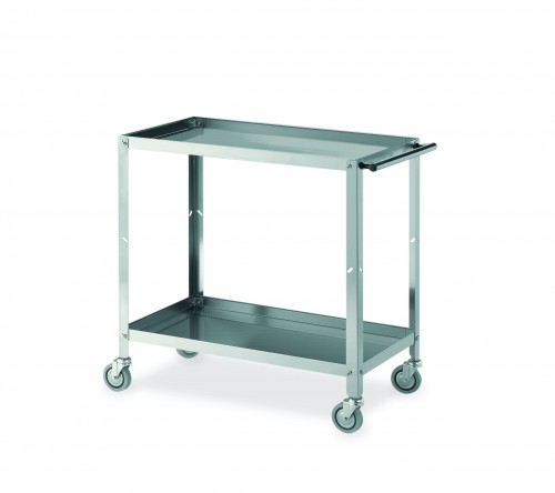 Stainless steel trolleys - 2 shelves - cm 89x48x85