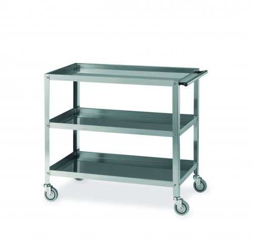 Stainless steel trolleys - 3 shelves - cm 99x53x85