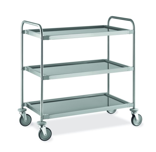 Stainless steel trolleys - 3 shelves - cm 108x52x96