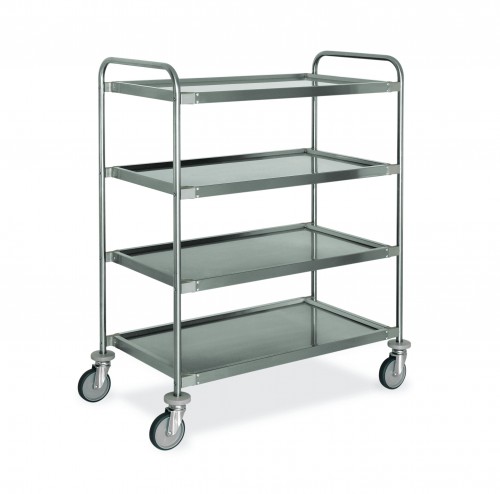 Stainless steel trolleys - 4 shelves - cm 108x52x130