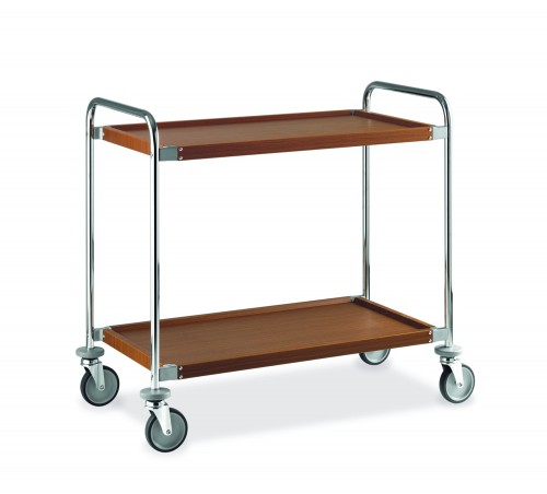 Chrome-plated steel trolleys - 2 shelves - cm 108x59x96