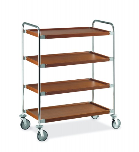 Chrome-plated steel trolleys - 4 shelves - cm 108x59x130