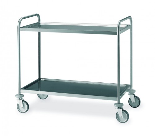 Stainless steel trolleys - 2 Pressed shelves - cm 109x59x95