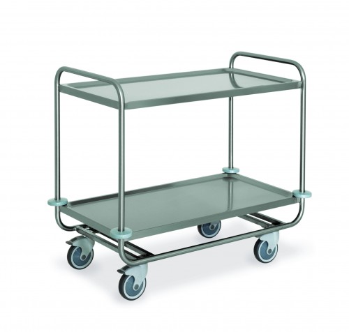 Stainless steel heavy-duty trolleys - 3 pressed shelves - cm 109x59x91