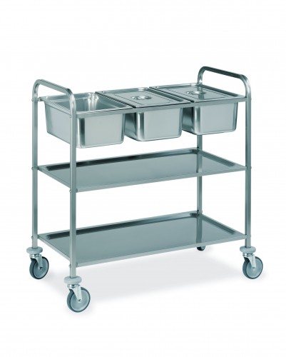 Stainless steel trolleys - 2 shelves - cm 112x62x112