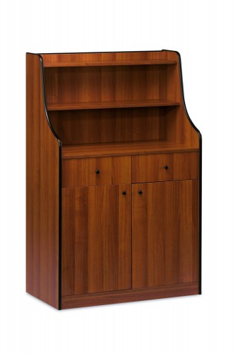 Service cabinets melamine cherry, 2 door, top, 2 drawers