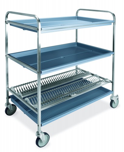 Crockery and glassware draining trolleys - 1 Crockery racks - 2 Glass racks