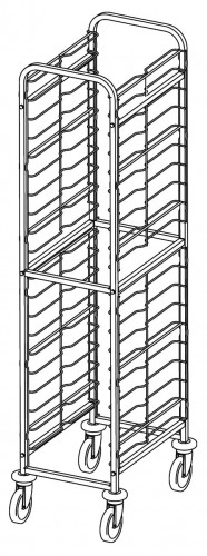 GN Container trolleys with wire supports - Loading capacity  20 1/1GN