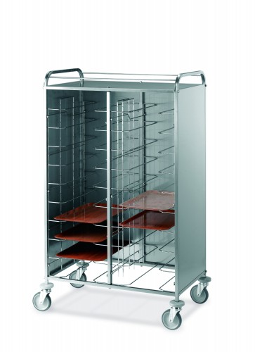 Universal Tray trolleys with stainless steel panels on 3 sides - Loading capacity 20