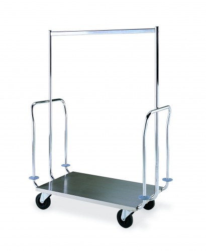 Luggage carts with garment rail