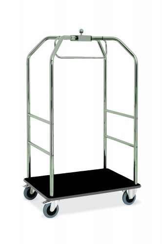 Chrome-plated birdcage luggage carts - Carpet deck black colour cm 108x76x189