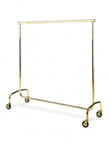 Garment rail, brass-plated steel frame