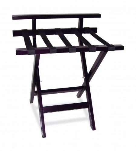 Wooden luggage racks with back guard - Wenge stined - cm 65x47x68