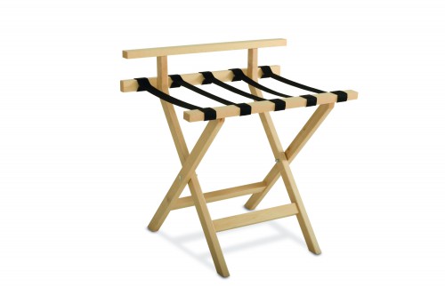 Wooden luggage racks with back guard - Natural wood colour - cm 65x47x68