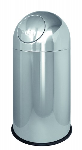 Push opening stainless steel waste paper bin 78 L - diam. 40x83 cm