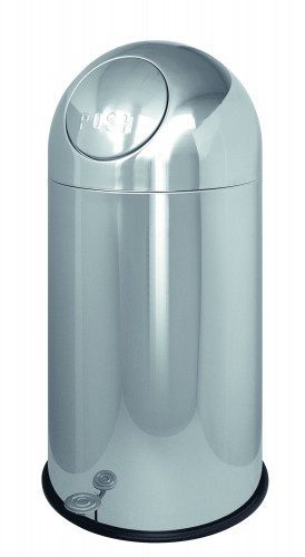 Pedal opening stainless steel waste paper bin 78 L - diam. 40x83 cm