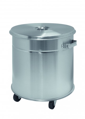 Stainless  steel waste bins - 50 L - Manual operated opening - diam. 40x50 cm