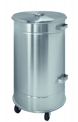 Stainless  steel waste bins - 70 L - Manual operated opening - diam. 40x70 cm