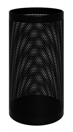 Perforated umbrella stand matt black lacquer metal- cm Ø; 25X50