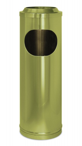 Litter bin with ashtray mesh top, brass finish - Ø; 20x60 cm