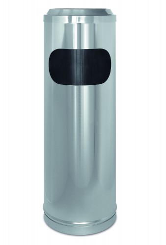 Litter bin with ashtray mesh top, stainless steel - Ø; 25x69 cm