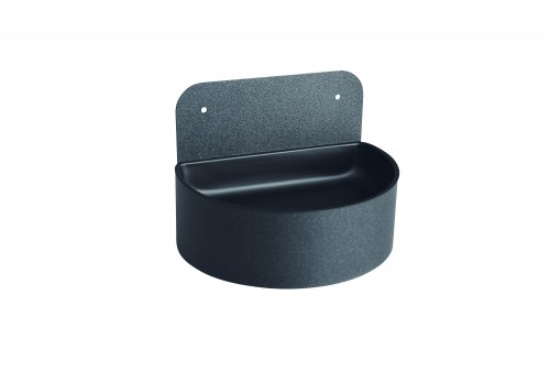 Wall-mounted ashtray - charcoal lacquer metal - diam. 20x14 cm