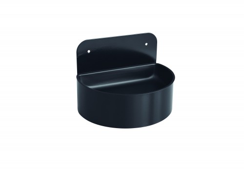 Wall-mounted ashtray - black lacquer metal - diam. 20x14 cm