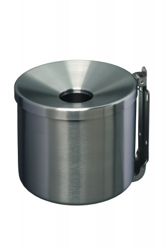 Wall-mounted ashtray, stainless steel - Tilting self-extinguishing top - cm Ø; 16x14