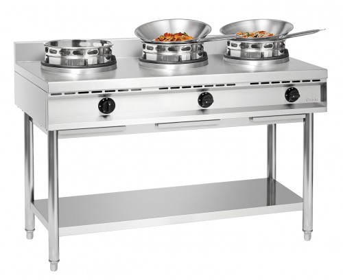 Wok cooker, 3 burners