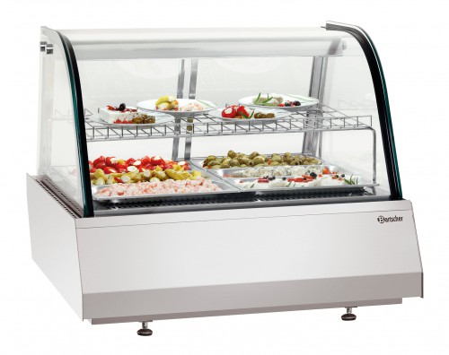 Cold counter 2/1GN, straight glass