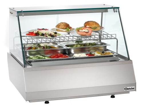 Cold counter 2/1GN, curved glass