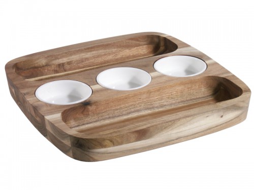 Acacia Wood Dip Set (Length:  30 cm)