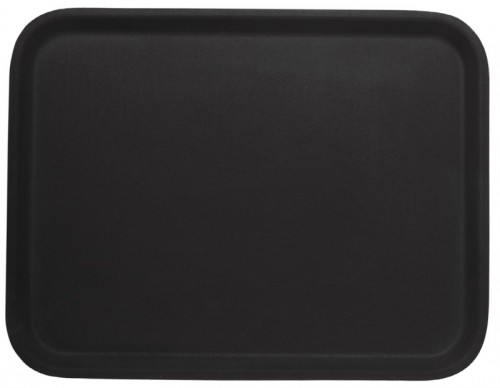 Plateau rectangulaire antidérapant noir