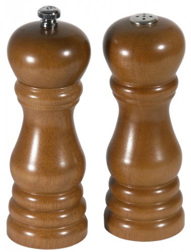 Rubberwood Peppermill & Saltshaker Set