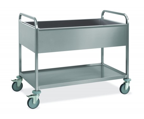 Stainless steel trolley with containers - cm 117x63x94