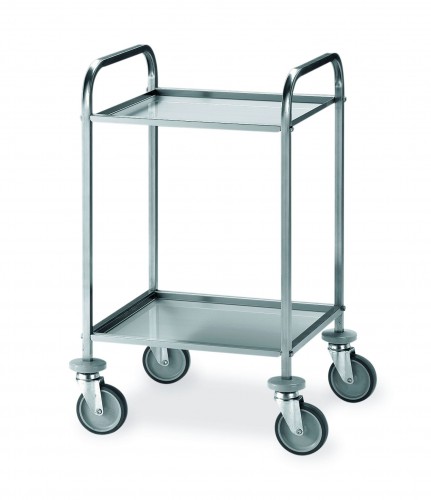 Stainless steel trolleys - 2 shelves - cm 86x51x91