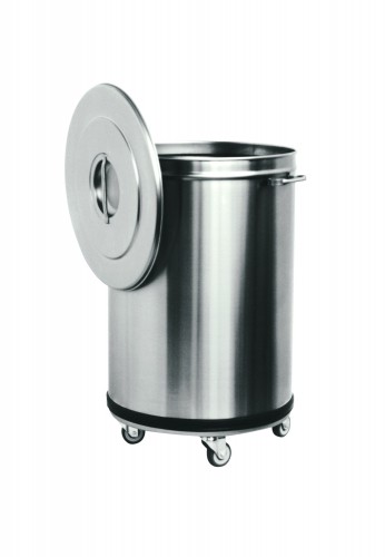 Stainless steel waste bins - 50 L - Manual operated opening - diam. 40x62 cm