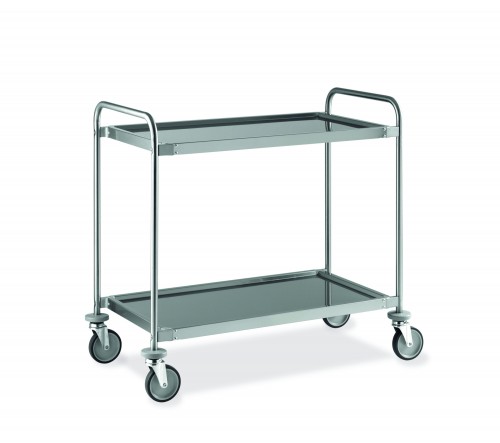 Stainless steel trolleys - 2 shelves - cm 87x52x96