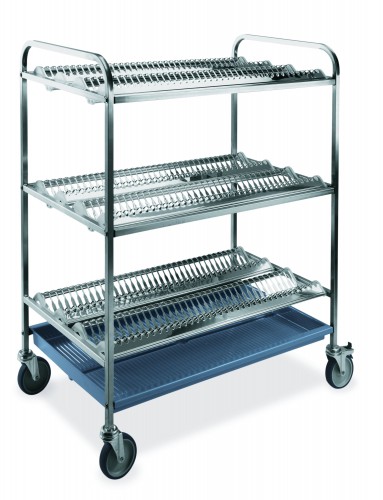 Crockery and glassware draining trolleys - 3 Crockery racks