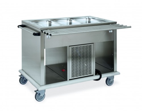 Stainless steel refrigerated trolleys 2x1/1 GN